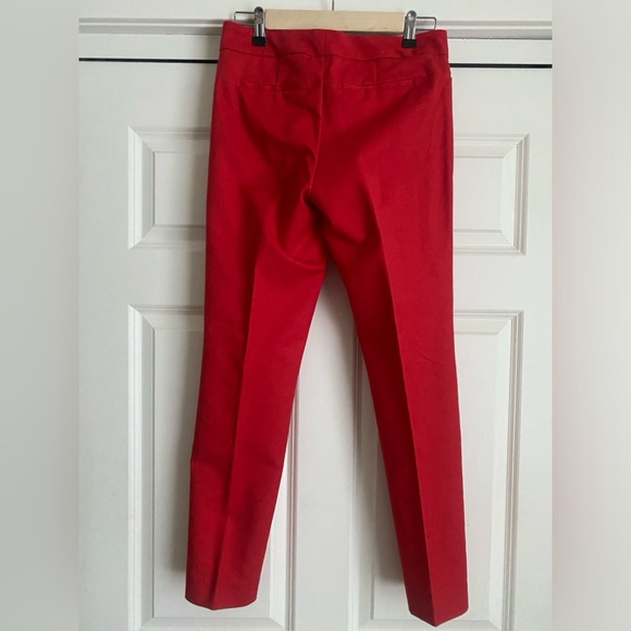 Crosby Madison Career Pants Size 4 Red 97% Cotton NWOT Minimalist Sophistication - Picture 2 of 12